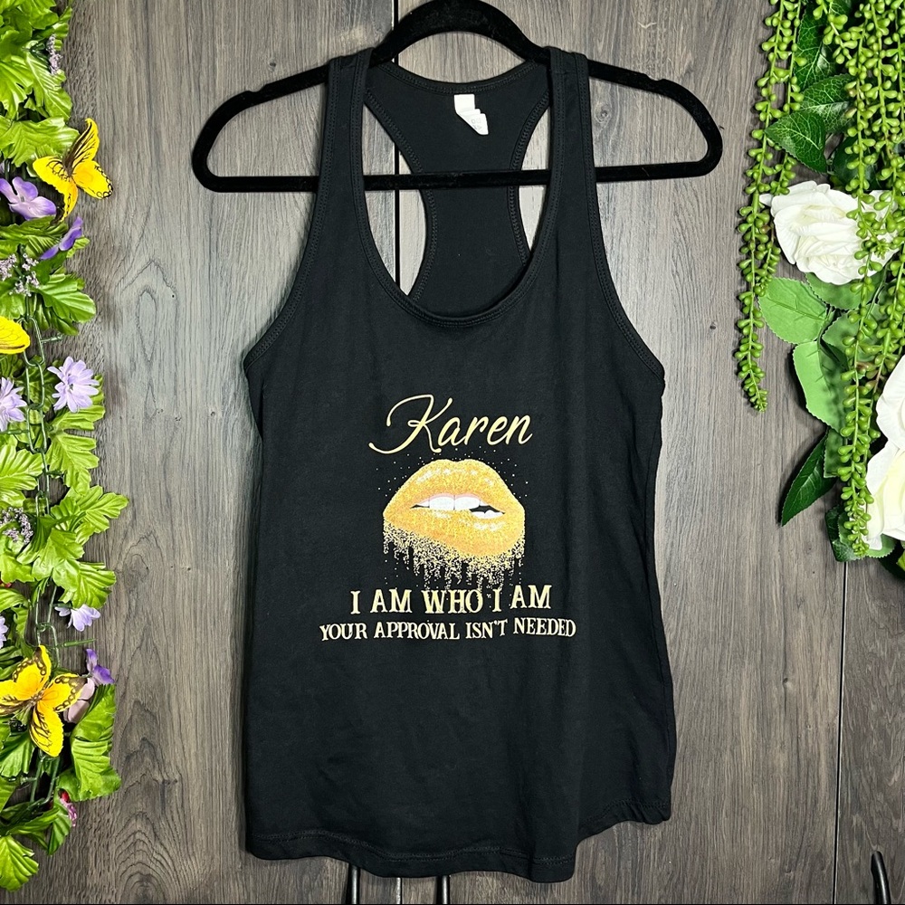 **🌼3/$30🌼Ideal T "Dont be a Karen" Printed Racerback Top Size Large